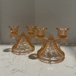 Depression Glass Candle Holder