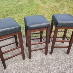 3 CROSLEY 30" Upholstered Mahogany Espresso Barstools (Gorgeous Cond.)