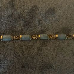 turquoise and gold-toned link bracelet