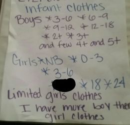 Selling baby clothes