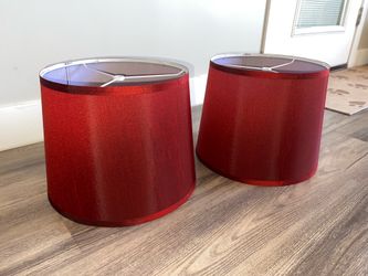Burgundy red lamp shades - 2
