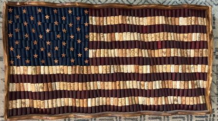 Handcrafted Al Wine Cork American Flag Wall Art - #96 by DantonH,I