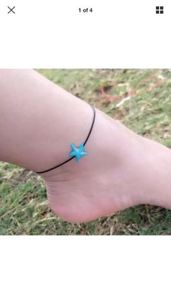 Retro Blue Starfish Anklet