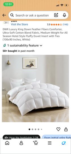 DWR King Down Feather Comforter White
