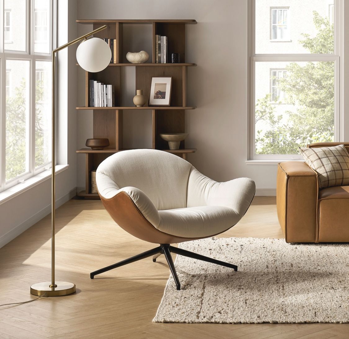 Castlery Arden Swivel Armchair (Performance Alpine)
