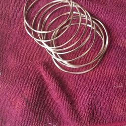 Sterling Bangles Rose Gold Over 9 Pieces