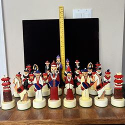 Chess Set Over Sized 17” Wood Board