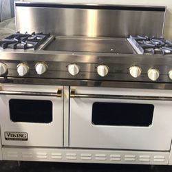 Viking 48”Wide Gas Range Stove Double Oven With Griddle 