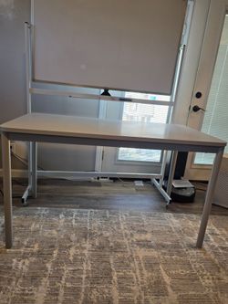 White Desk with Metal Legs 51" x 27.5"