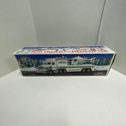 Vintage 1995 Hess Toy Truck And Helicopter Collectible Toy Semi - New In Box