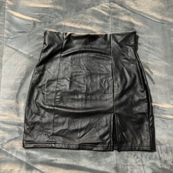 Sexy Black Leather Skirt Small 