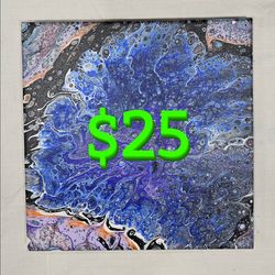 Drip art painting 10 inches X 10 inches  $25