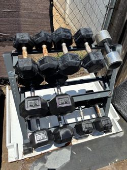 Hex Dumbbell Set with Rack