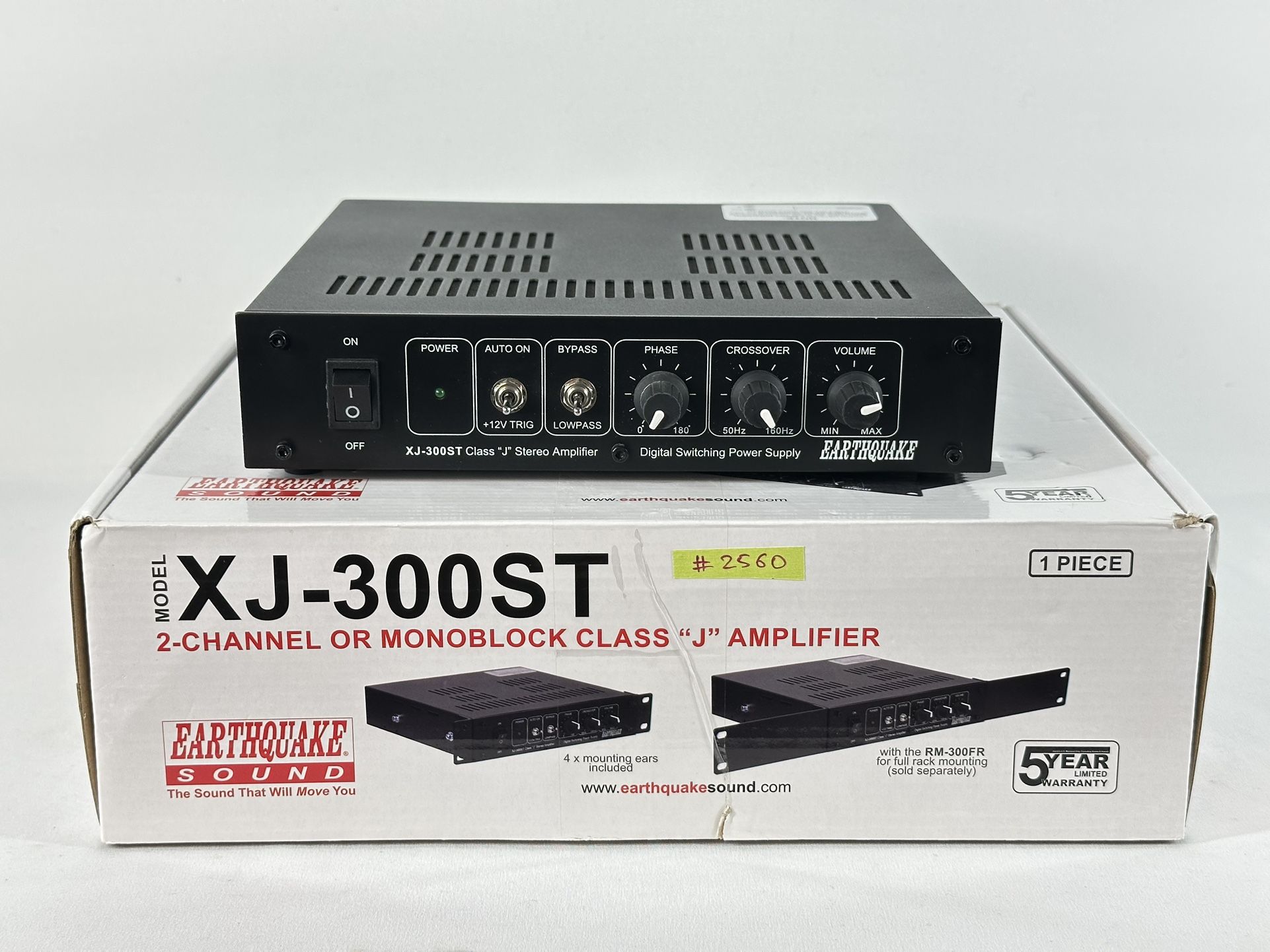 #2560 Earthquake Sound XJ-300ST Stereo Monoblock Amplifier 300W Class J / AS IS