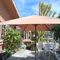 Rectangular patio umbrella. 10'× 6.5'.