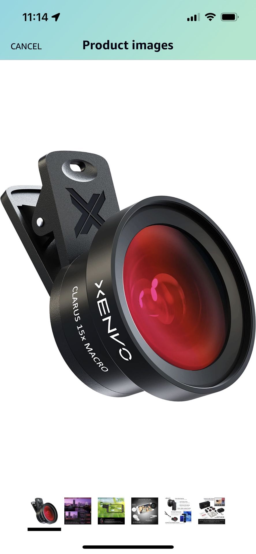 Xenvo Pro Lens Kit for iPhone and Android, Macro and Wide Angle Lens with LED Light and Travel Case