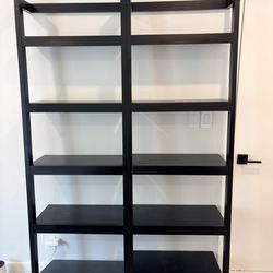 Crate & Barrel Black Wood Bookshelf
