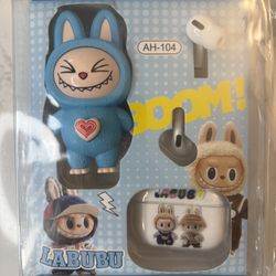 Labubu - Wireless Earphones Set  (Case + Rotating Head Figure included) Blue & Brown Available 