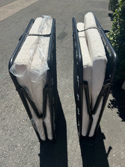 2 Folding Guest Beds with Mattresses – $60 Each / $100 Both
