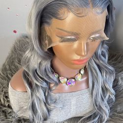 $250  Silver 22” Straight 13x4 ❤️‍🔥 I Curl It Myself 