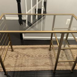 Gold Metal Frame Desk & Coffee Table 