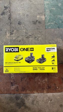 Ryobi ONE+ 18V Lithium Battery Starter Kit (2Ah + 4Ah) with Charger - Brand New Sealed