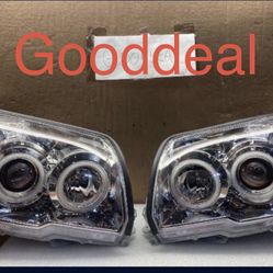 *DAMAGED TAB* #OH96 FIT 2006-2009 Toyota 4Runner LED DRL Halogen Headlight Head Lights Pair Set