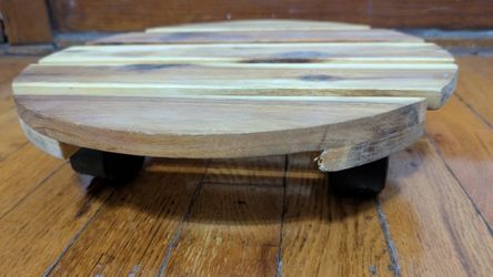 Wooden Plant Stand With Wheels