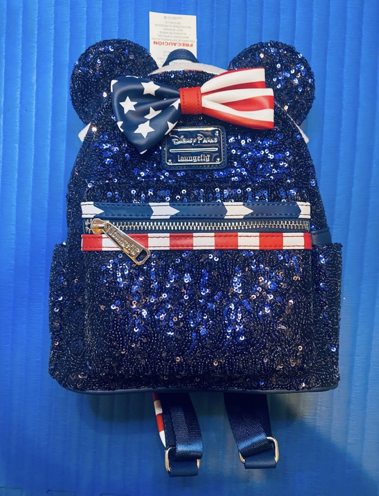 Loungefly Disney Parks Minnie Mouse Sequin Stars and Stripes Backpack NWT Loungefly Disney Parks Exclusive Sequin Minnie Mouse Stars  main image 3