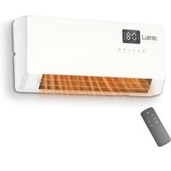 Calentador de espacio montado en la pared de 24 pulgadas, control remoto, pantalla LED, 3 ángulos de oscilación y temporizador de 24 horas, ideal para