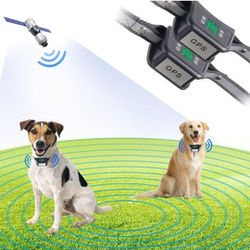 Wireless Dog Fence GPS Pet Containment System, Dog Fence Electric GPS Wireless with Rechargeable Training Collar, Range Up to 3281 FT, Harmless 