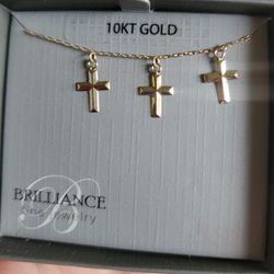 New Gold Cross 10k 18" Necklace