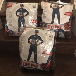 Captain America Deluxe Costume New
