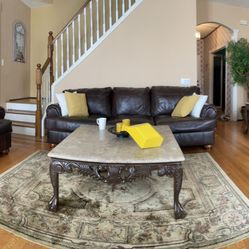 Leather Living Room Set (Brown)