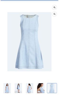 Free Assembly Women's Sleeveless Denim Panel Mini Dress, Sizes small