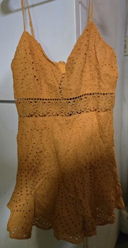 Fashion Nova NWT Orange Eyelet Spaghetti Strap Mini Dress Xl
