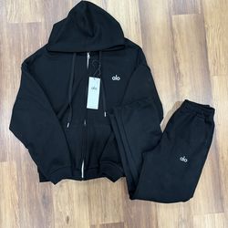 Alo Yoga Black Tracksuit Set