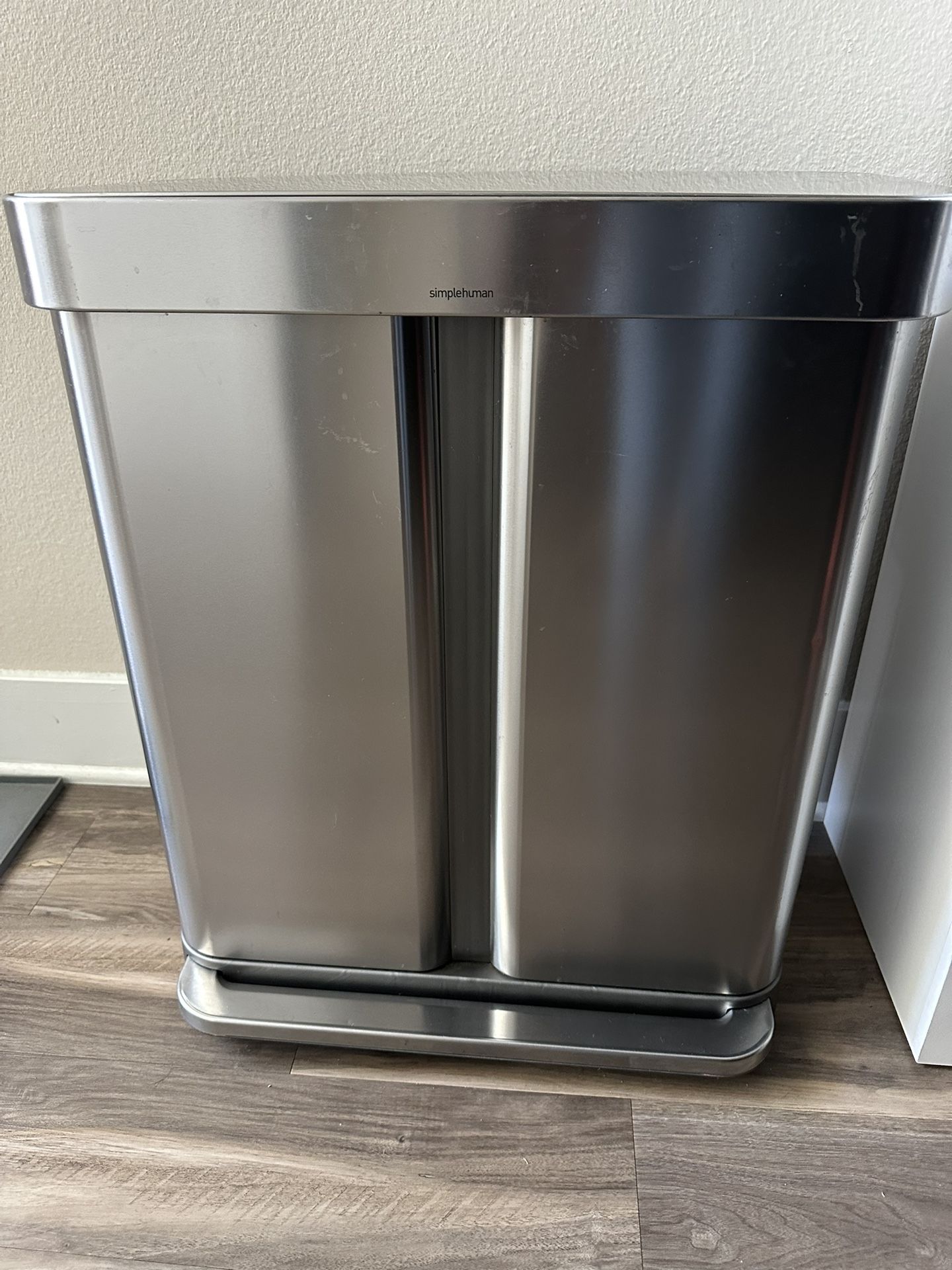 Simple Human 58L stainless steel dual compartment step can with liner pocket (CW2025)