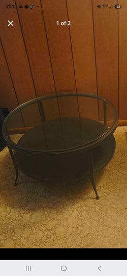 Round glass coffee table