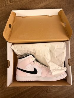 Air Jordan 1 Mid Pink White Sneakers