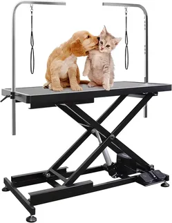 UDSONFY

Electric Pet Dog Grooming Table, Heavy Duty Grooming Table Professional X-Lift for Large Dogs with Anti-Skid Non-Slip, Double Arms and Nooses
