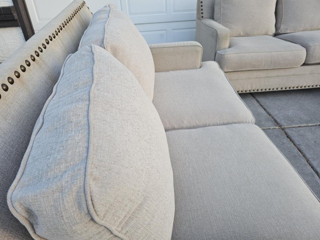 Timeless Creme Beige Sofa Couch With Loveseat Sofa Set 2pc