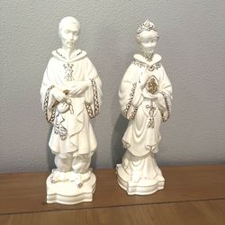 vintage Holland Mold Chinese Emperor and Empress statues