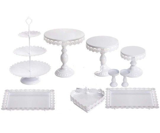 Wedding And Party Cake Stand And Pastry Trays 9pcs
