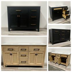 Solid Wood Bathroom Vanity Cabinet 31" to 73" Available Starting at $550