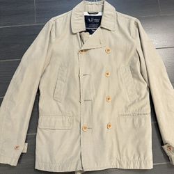 Armani Jeans Men’s Peacoatt  Size L Beige Vintage Look