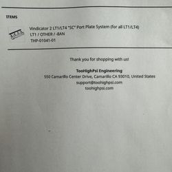Too High PSI Port Plate System