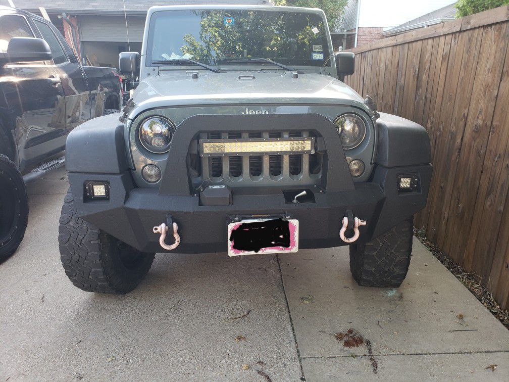 Steel offroad bumper with winch and LEDs 2016 wrangler