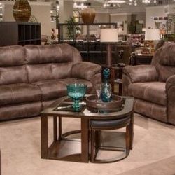 Ferrington Power Headrest Power Lay Flat Reclining Sofa Couch/ Living Room 👍 Brand New ✨Fastest Delivery 🚚 