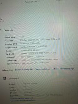Gaming PC Intel i5-12400F RTX 3050 16-48gb RAM